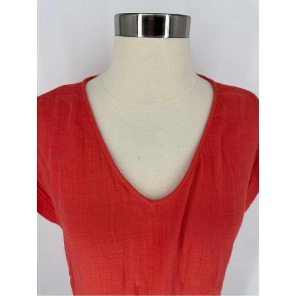 Eileen Fisher Casual Deep Neck Short Sleeve Maxi Dress - Picture 4 of 11